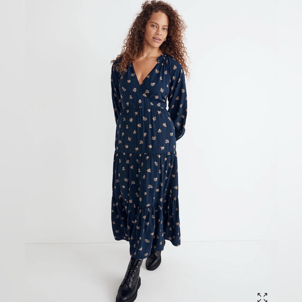 NWT Madewell Petite Challis Midi Dress